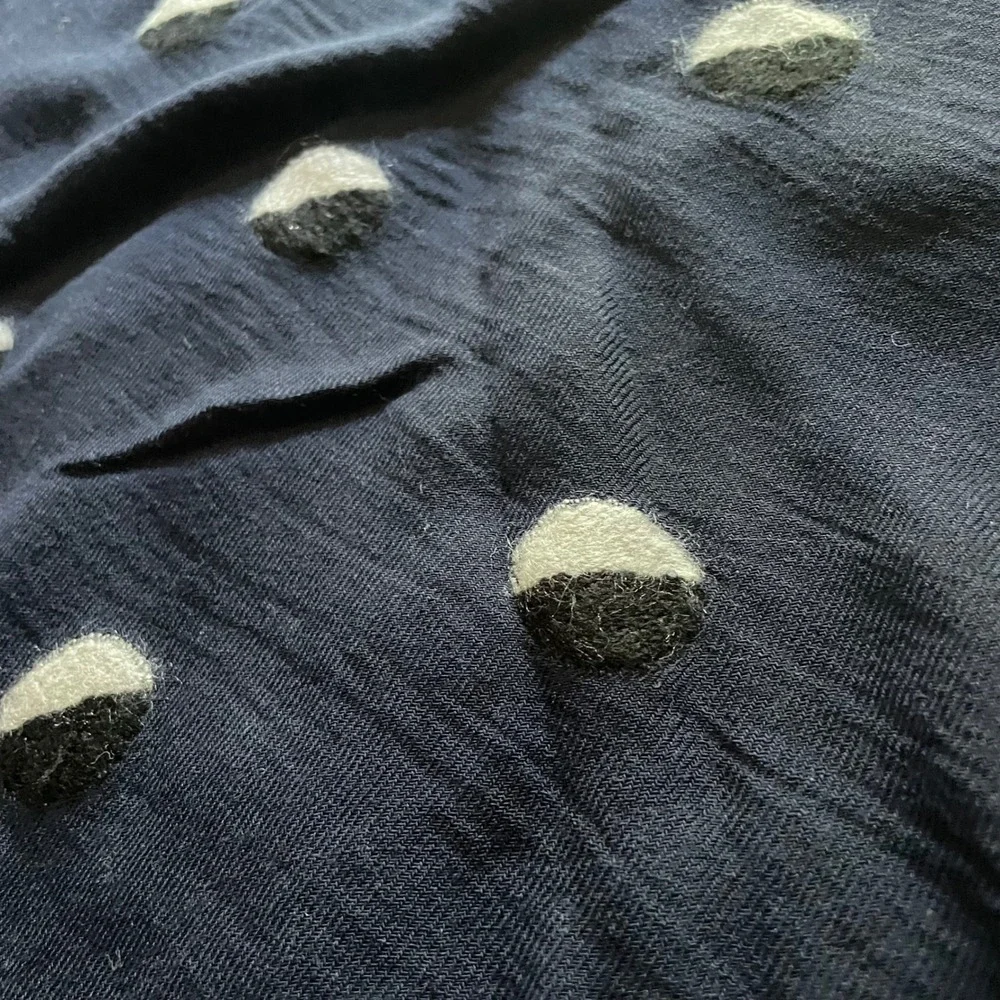 Alliance Merchandising Navy Blue Acrylic Wool‎ Nylon Dot Scarf